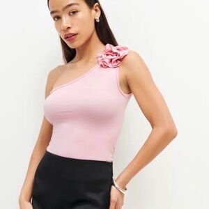 Reformation Camellia Knit Top Pink - Size S